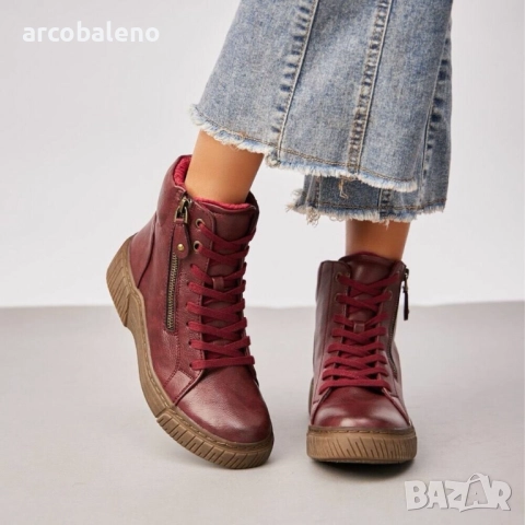 Дамски боти с връзки, 5цвята , снимка 2 - Дамски боти - 52034393