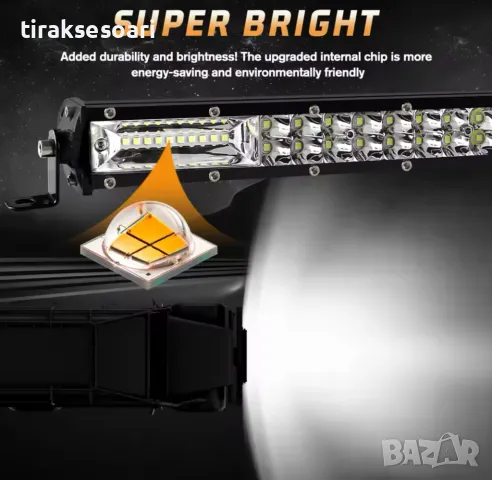 НОВ МОДЕЛ 2 Броя 34 cm 120W 12D ULTRASLIM LED BAR в комплект с кабели, снимка 6 - Аксесоари и консумативи - 49680508