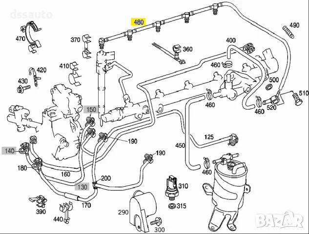 Маркуч за излишно гориво обратна нафта Mercedes 270 CDI OM612 OM647 W203 W210 W211 W463 Sprinter, снимка 2 - Части - 50253493