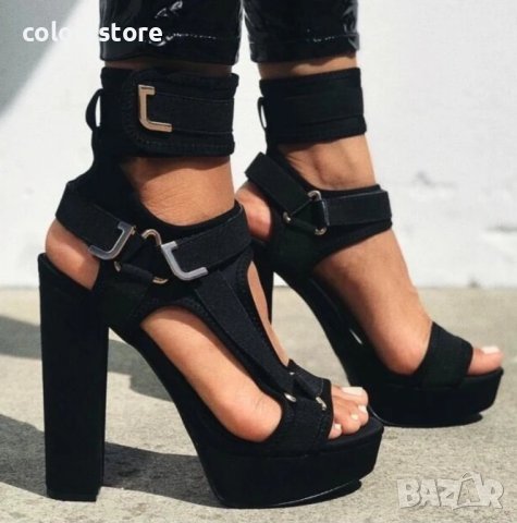 Сандали на ток - черни - R1L9213-6