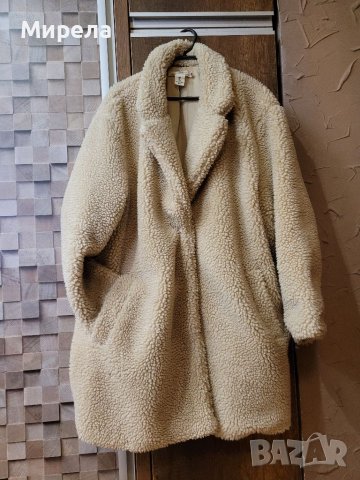 H&M oversized пухено палто,бежево, снимка 1 - Палта, манта - 39603398