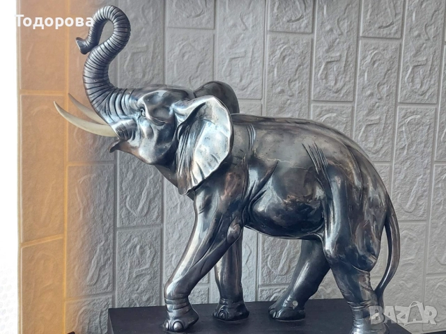 Огромна сребърна фигура на слон.Сребро 800, снимка 13 - Антикварни и старинни предмети - 52181423