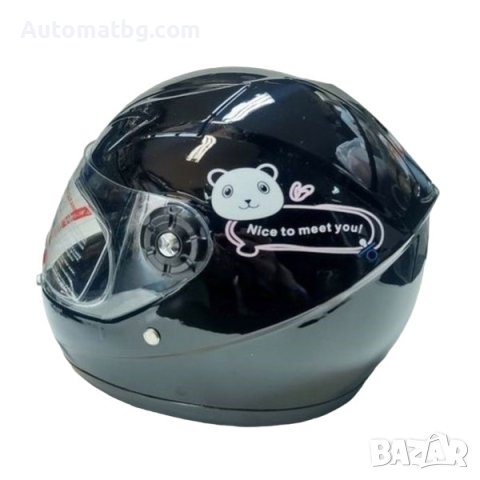 Детска каска за мотор Automat, За скутер, XS размер, Черен, снимка 3 - Аксесоари и консумативи - 40324307