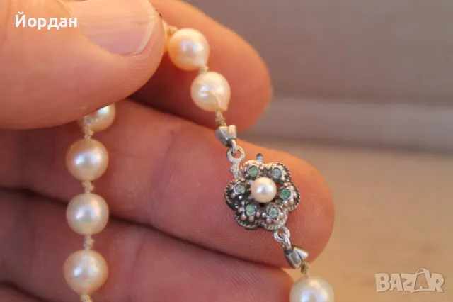 Огърлица с естествени перли и сребърна закопчалка, снимка 9 - Колиета, медальони, синджири - 48882666