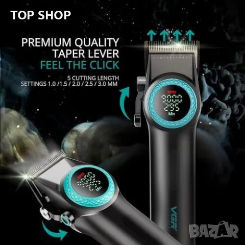 Нова професионална Висококачествена машинка за подстригване VGR с 10 гребена, снимка 6 - Машинки за подстригване - 49215010