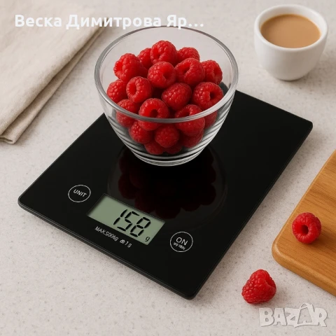 Кухненска везна Rosberg Premium, 5 кг., LCD екран, снимка 2 - Други - 51359865