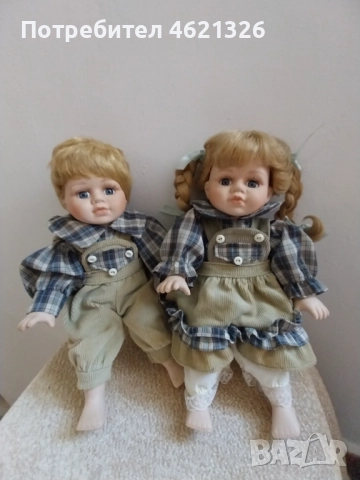 Винтидж немски порцеланови кукли близнаци като ново, снимка 9 - Декорация за дома - 52155896