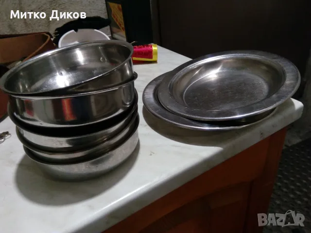 Купички алпака хром 5 броя и чинии алпака хромирани 2 броя нови