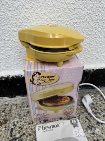 Мини Гофретник - Bestron AMW500V, 550 W, 1 Гофрета, Незалепващо Покритие!, снимка 4 - Гофретници - 50378814