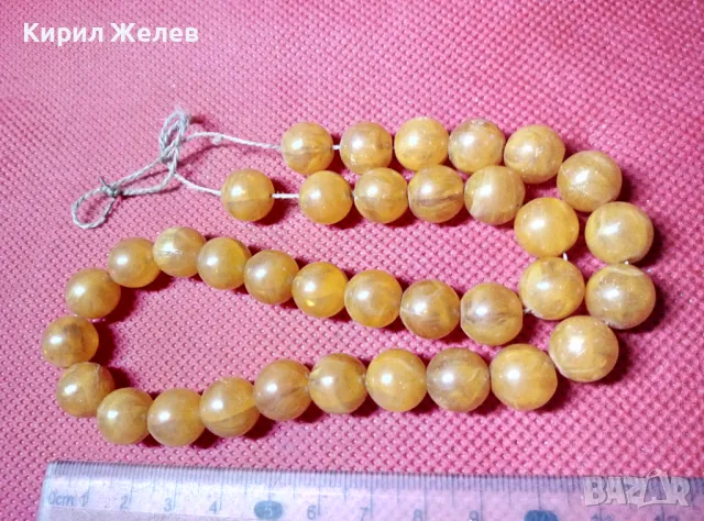 СТАРА МОЛИТВЕНА БРОЕНИЦА от ПРАХОВ / ПРЕСОВАН ТОПЕН КЕХЛИБАР 47313, снимка 8 - Антикварни и старинни предмети - 47282759