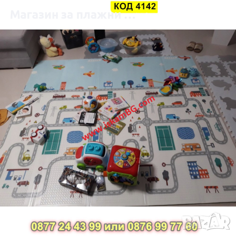 Сгъваемо детско килимче за игра, топлоизолиращо 160x180x1cm - Трафик + Джунгла- КОД 4142, снимка 10 - Други - 44683469