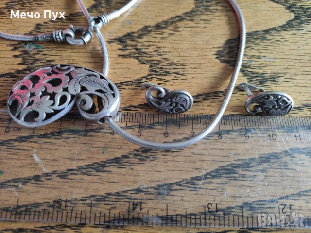 Сребърен комплект - колие и обеци (2), снимка 10 - Бижутерийни комплекти - 39891365