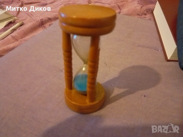 Пясъчен часовник винтидж 150 секунди син пясък Н115мм ги 53мм