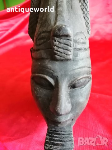 Уникална Статуя ФАРАОНСКА Глава ТЕРАКОТА Статуетка, снимка 4 - Антикварни и старинни предмети - 35917437