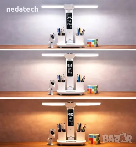 Настолна лампа 3 в 1 LED с вентилатор и дисплей, снимка 4 - Друго - 56017831