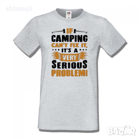 Мъжка тениска If Camping Can't Fix It,Къмпинг,Планина,Изненада,Подарък,Поход,Връх,Хижа,, снимка 4 - Тениски - 36352216