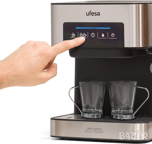 Кафемашина Ufesa CE7255 Expresso и капучино, сензорен екран, дюза за пара, 20 бара, снимка 3 - Кафемашини - 41757013