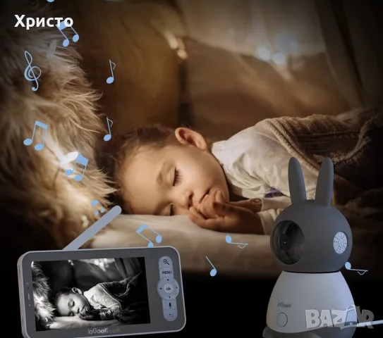 Бебефон ieGeek Baby 1T, 2K Smart Video Monitor, 5” HD дисплей, Night Vision, Two-Way Audio, снимка 4 - Бебефони - 56135894