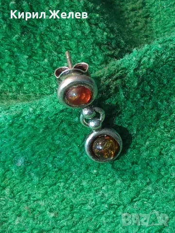 НЕЖНА СРЕБЪРНА ОБЕЦА СРЕБРО 925 с ШЛИФОВАН БАЛТИЙСКИ НАТУРАЛЕН КЕХЛИБАР 30545, снимка 14 - Обеци - 49510827