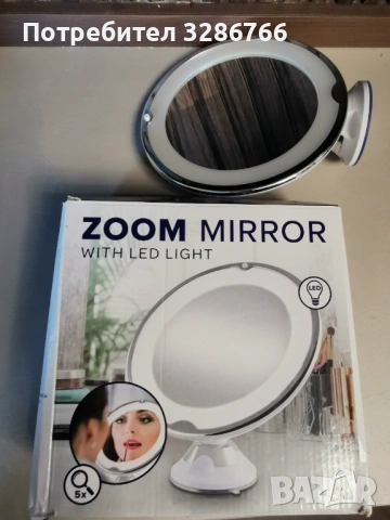 Огледало с лед светлина подходящо за гримиране  Огледало за гримиране с лед просветка/светлина има к, снимка 3 - Други - 53694156