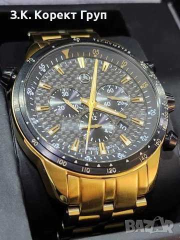 Мъжки хронографен часовник Mercedes-Benz Gold, снимка 4 - Мъжки - 40855566