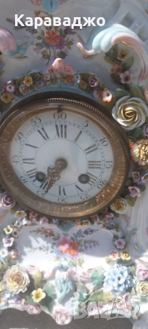 Античен Порцеланов Часовник, снимка 9 - Антикварни и старинни предмети - 51611058