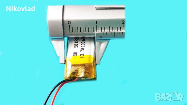Батерия 3.7V 100 mAh 501220 Li-Polymer, снимка 4 - Друга електроника - 42165980