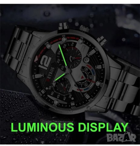 Мъжки кварцов часовник с гривна от неръждаема стомана, нови., снимка 4 - Мъжки - 44323819