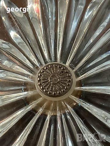 Голяма кристална фруктиера с метален пиедестал , снимка 5 - Декорация за дома - 39728037