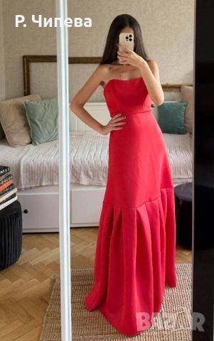 ЧИСТО НОВА червена официална рокля