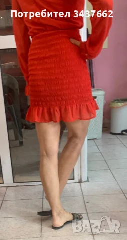 Рокля червена , снимка 4 - Рокли - 50980983