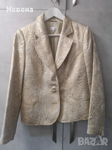 Дамско официялно сако златно и бяло, размер L 