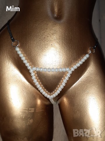  Еротични прашки от бели перли, снимка 4 - Бельо - 39423941