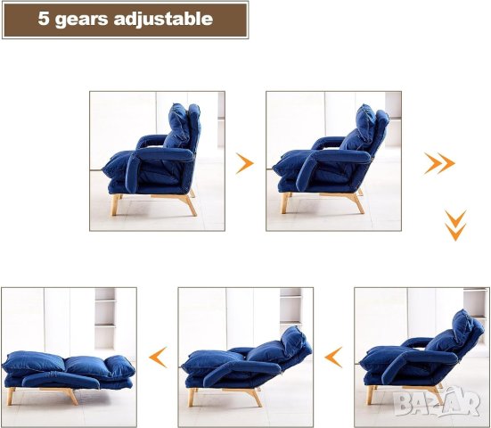 ПРОМОЦИЯ Кресло / канапе с табуретка DYQM-LC-B0211BU, снимка 8 - Дивани и мека мебел - 42412130