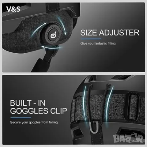 Ски каска Odoland със ски очила за ски и сноуборд Регулируем размер с антифони за мъже жени тийнейдж, снимка 8 - Зимни спортове - 49227141