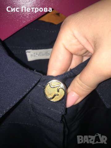 Тъмно синя рокля с 7/8 ръкав, снимка 2 - Рокли - 42526493