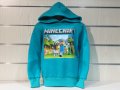 Нов детски суичър с дигитален печат MINECRAFT в зелен изчистен цвят, снимка 6