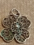Старинна филигранна сребърен медальон четирилистна детелина ръчна изработка 28315, снимка 8