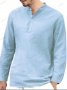 Едноцветна мъжка ежедневна риза с дълги ръкави и копчета, 5цвята - 023, снимка 4