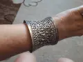 Масивна сребърна гривна стара ръчна изработка, снимка 2