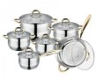 Комплект тенджери и тиган Royalty Line RL-1231G, 12ч.,16К/16/18/ 20/24/24Tсм.,, снимка 2