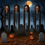 Нови Висящи скелети за Хелоуин със светещи червени очи – комплект 4 броя, снимка 5