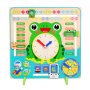 3977 Дървен детски календар с часовник на английски език, снимка 1 - Други - 41503248