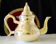 Антикварен бронзов чайник,релеф,орнаменти, снимка 1