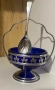 Vintage.1970г. Cobalt Blue Glass Mayell England. Захарница., снимка 1