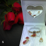Елегантен подаръчен комплект бижута - пръстен, гривна, обеци и колие в луксозна кутия налични модели, снимка 5