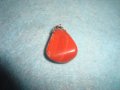 СКЪПОЦЕНЕН АРТ-ДЕКО ПЕНДАНТ ЧЕРВЕН КОРАЛ СТАР МЕДАЛЬОН 26665, снимка 2