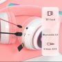 Безжични слушалки с котешки уши със Led светлини/Слушалки коте/, снимка 15