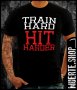 Черна тениска с щампа TRAIN HARD HIT HARDER, снимка 1 - Тениски - 40952169
