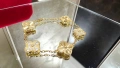 Van Cleef & Arpels VCA Gold Clear and Diamond 5 Motifs Vintage Alhambra Дамска Гривна, снимка 1